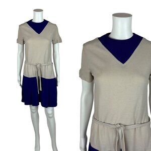 Vintage 70s Mini Dress Women's Extra Small Mod Purple Knit Scooter Shift